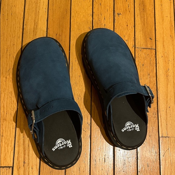 Blue Suede Women's Clogs - Picture 3 of 5